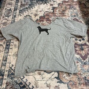 Martha’s Vineyard off the shoulder Dog Graphic Grey Pet T-Shirt -
